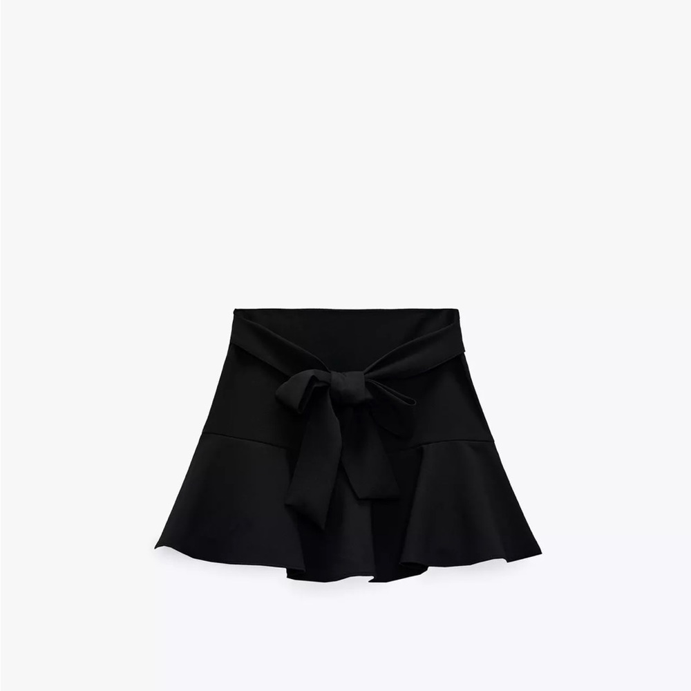 Zara Black A-Line Skirt with Bow